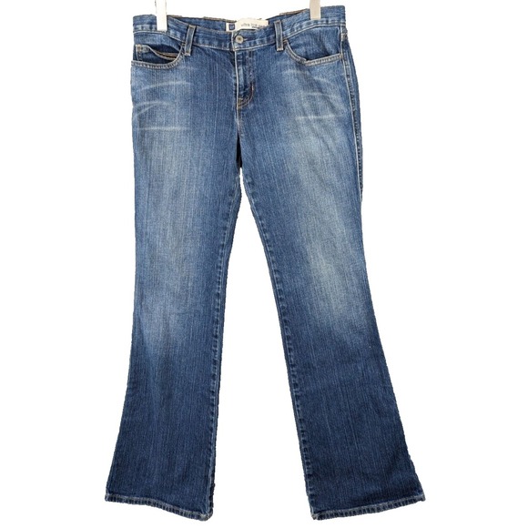 Gap Jeans Womens 8 Blue Denim Ultra Low Rise Wide‎ Leg Stretch Western Y2K Vtg - Picture 1 of 10